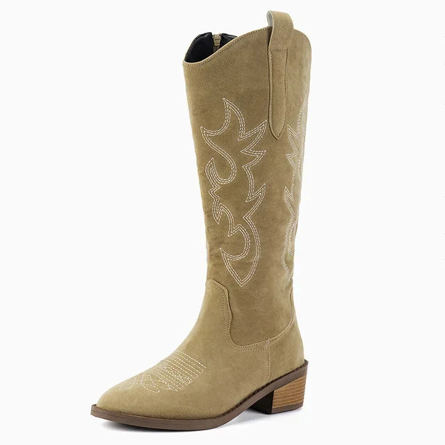 Claire - Retro Bestickte Westernstiefel