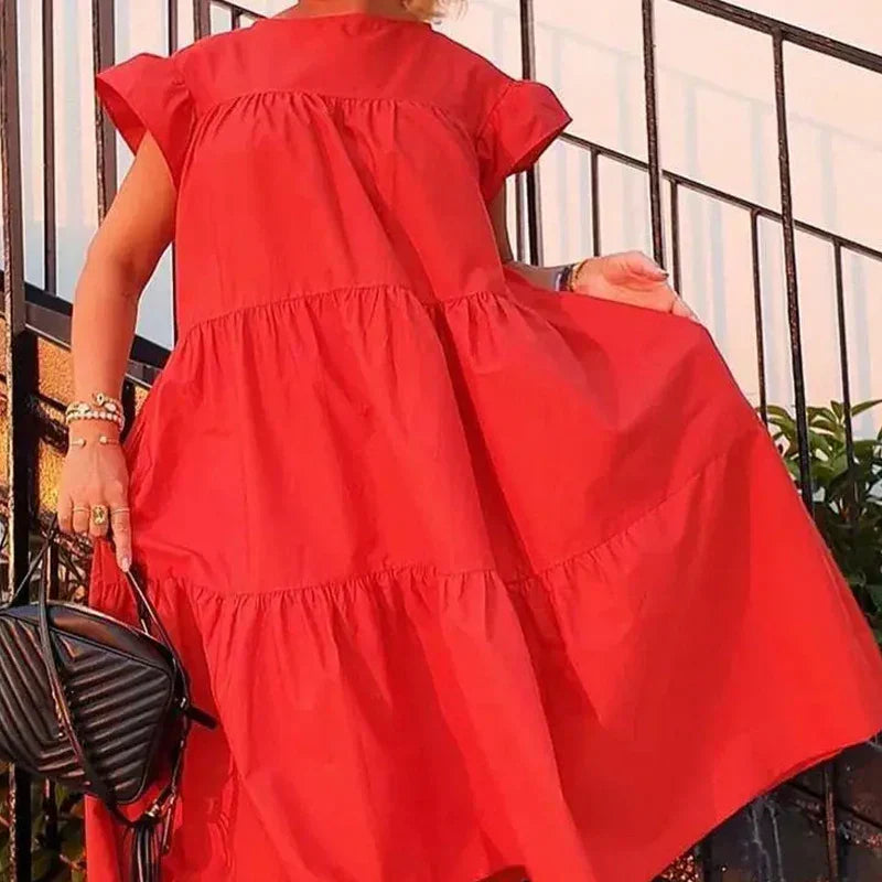 Nancy - Bezauberndes grafisches Midi-Kleid