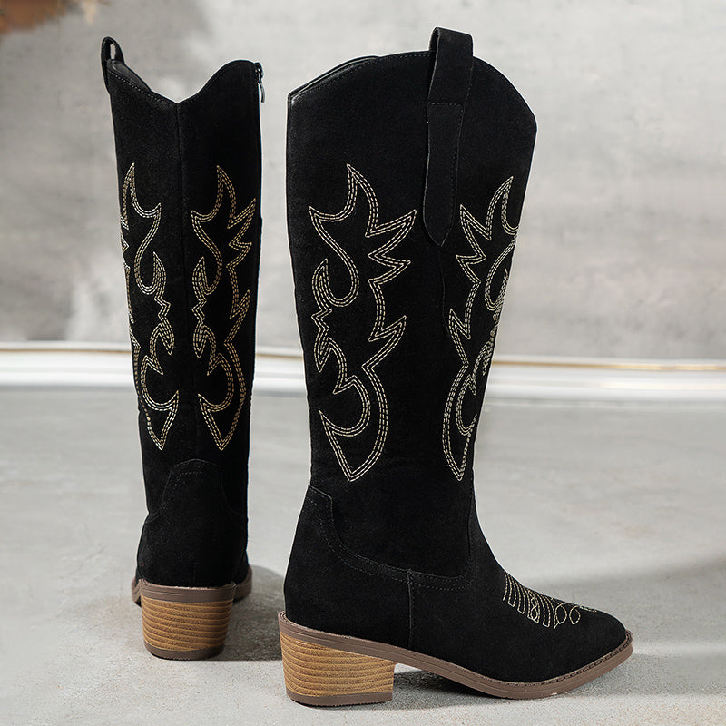 Claire - Retro Bestickte Westernstiefel