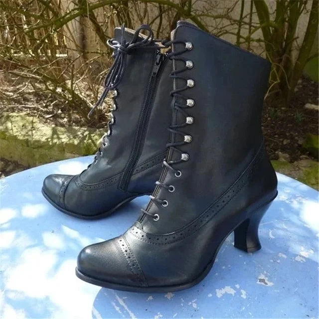 Vicky - Viktorianische Schnürstiefel Mit Hohem Absatz