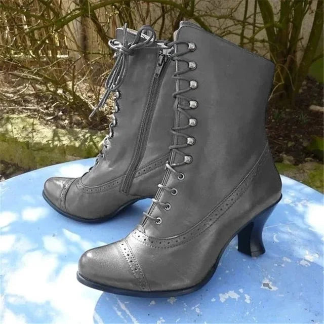 Vicky - Viktorianische Schnürstiefel Mit Hohem Absatz