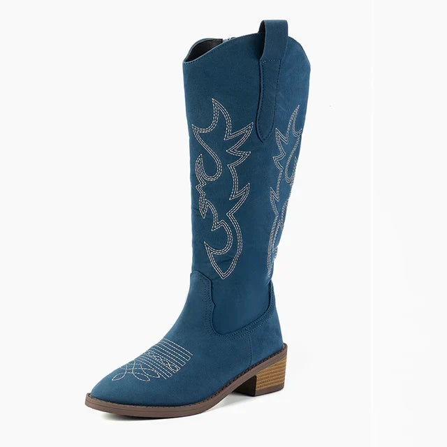 Claire - Retro Bestickte Westernstiefel