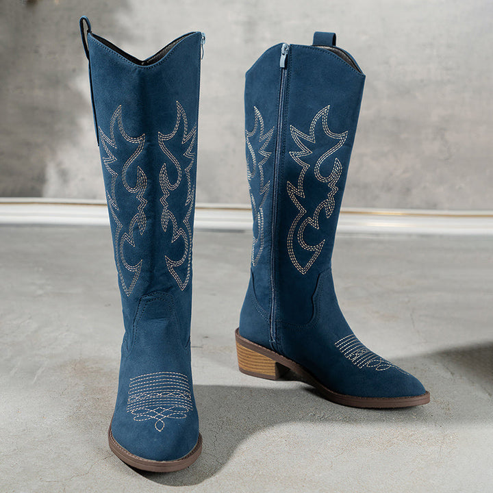 Claire - Retro Bestickte Westernstiefel