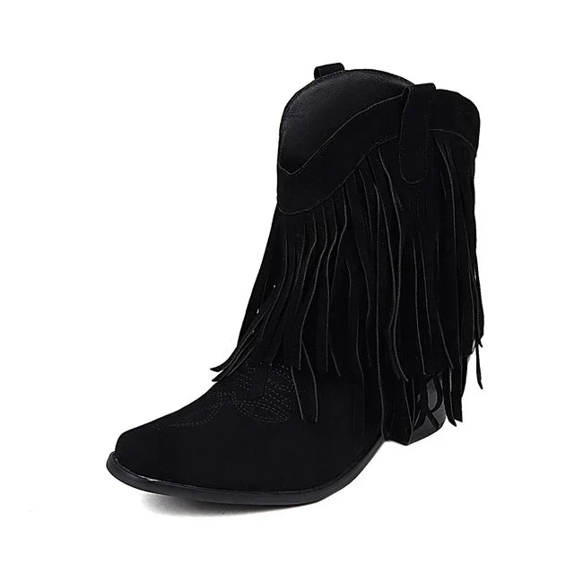Jenny - Cowboy Stiefeletten mit Fransen-Tassel