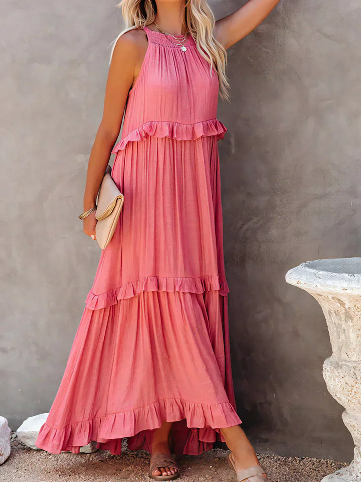 Charlize - Maxikleid mit Nackenträger und Taschen