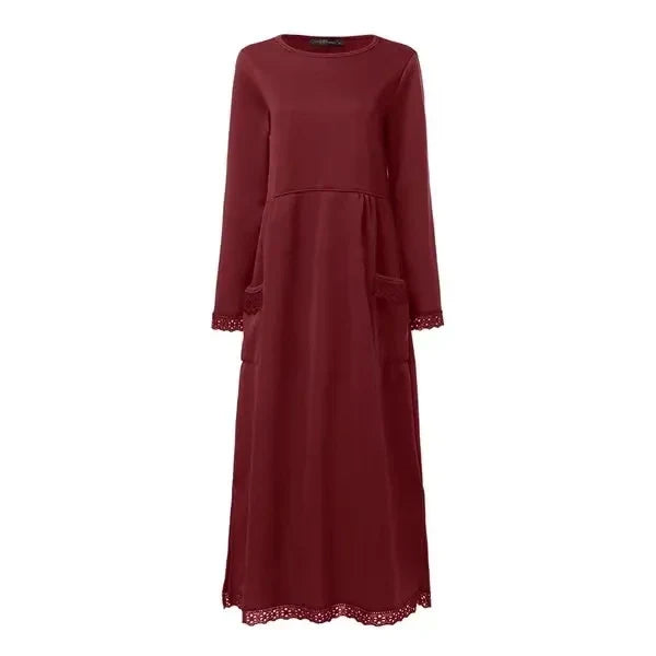 Doris - Langes Kleid aus Wolle und Baumwolle
