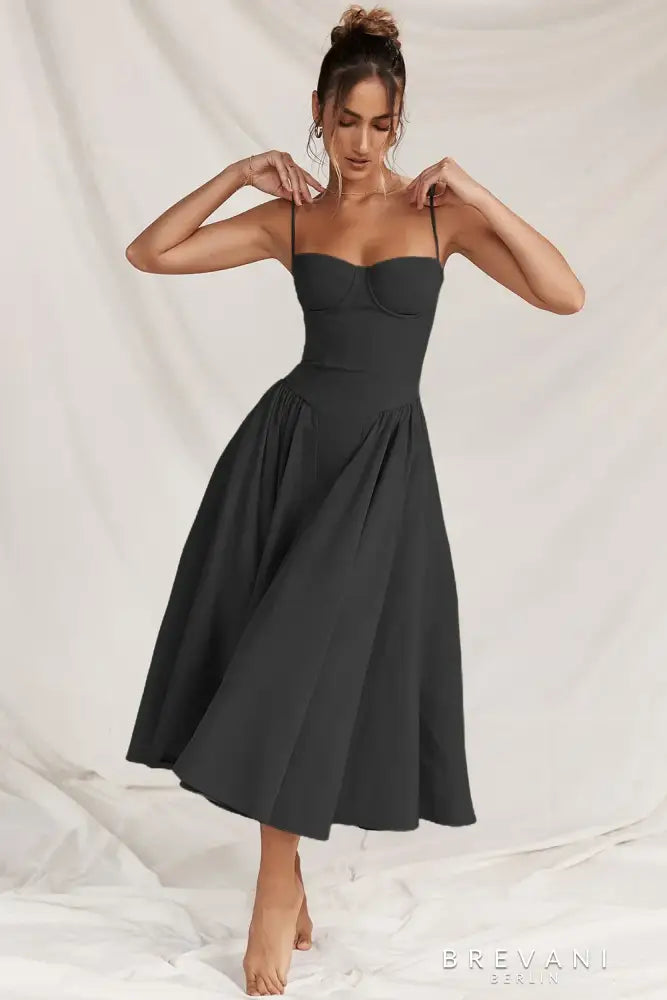 Ellie - Ärmelloses Korsett-Midi-Kleid - Attraktive Passform
