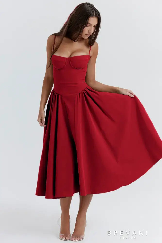 Ellie - Ärmelloses Korsett-Midi-Kleid - Attraktive Passform
