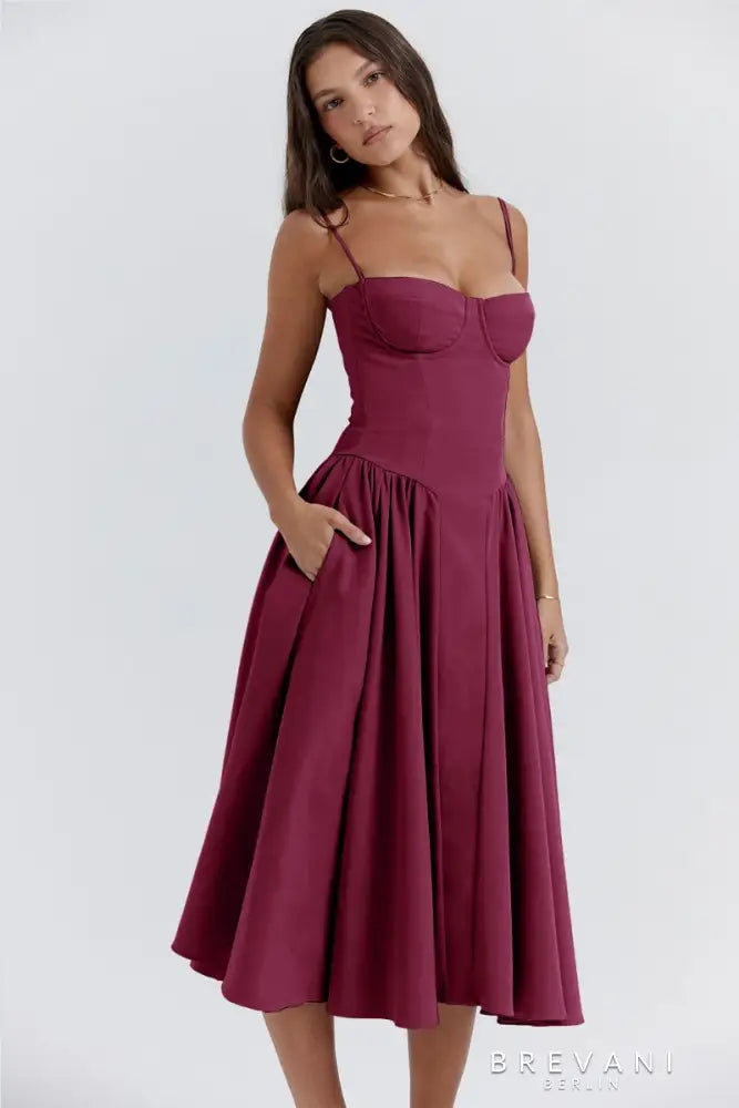 Ellie - Ärmelloses Korsett-Midi-Kleid - Attraktive Passform