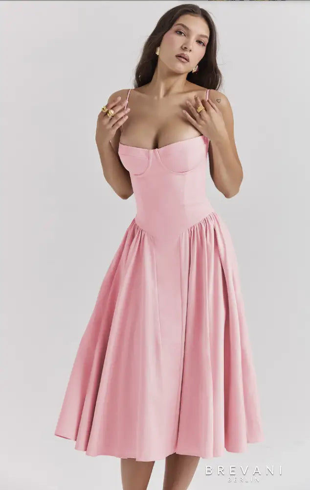 Ellie - Ärmelloses Korsett-Midi-Kleid - Attraktive Passform