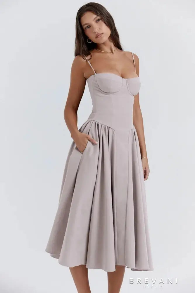 Ellie - Ärmelloses Korsett-Midi-Kleid - Attraktive Passform