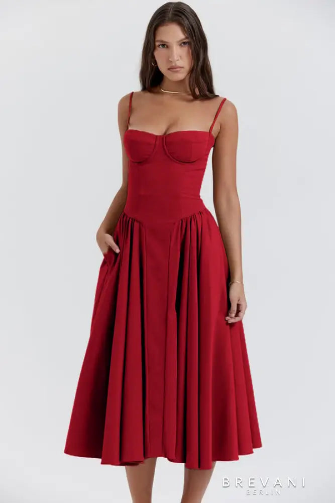 Ellie - Ärmelloses Korsett-Midi-Kleid - Attraktive Passform
