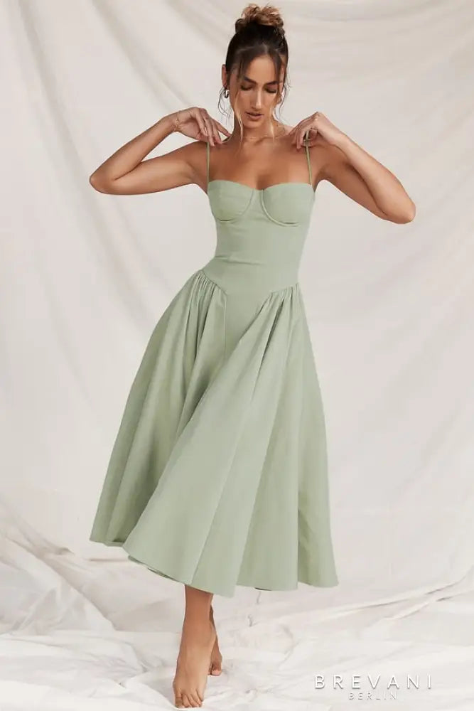 Ellie - Ärmelloses Korsett-Midi-Kleid - Attraktive Passform