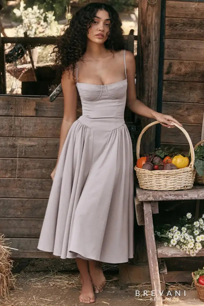 Ellie - Ärmelloses Korsett-Midi-Kleid - Attraktive Passform