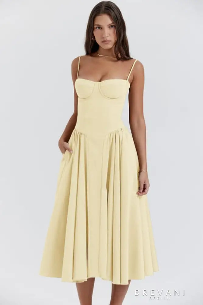 Ellie - Ärmelloses Korsett-Midi-Kleid - Attraktive Passform