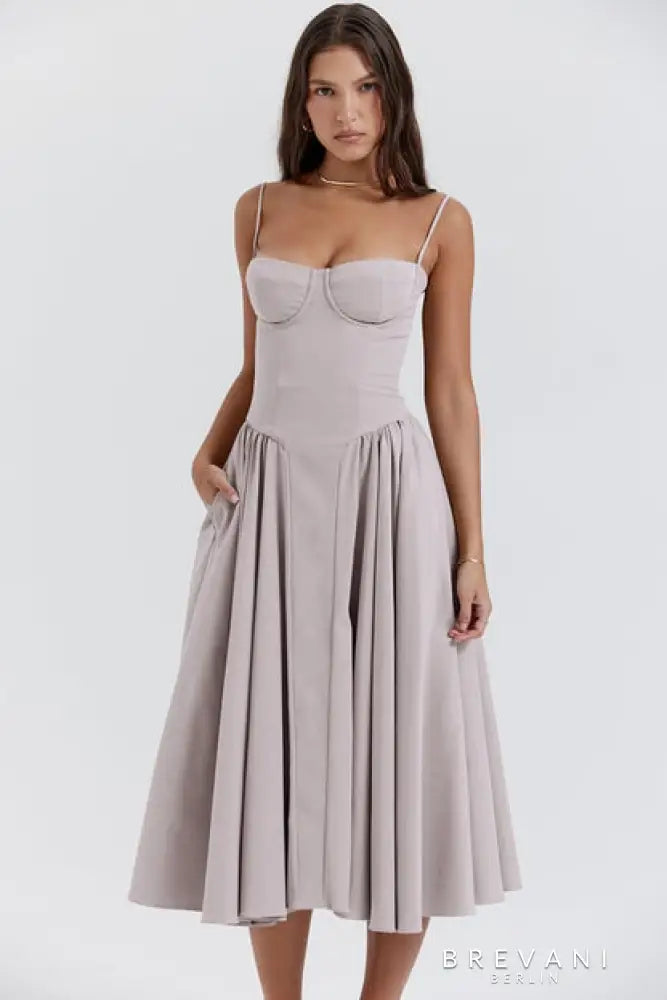 Ellie - Ärmelloses Korsett-Midi-Kleid - Attraktive Passform