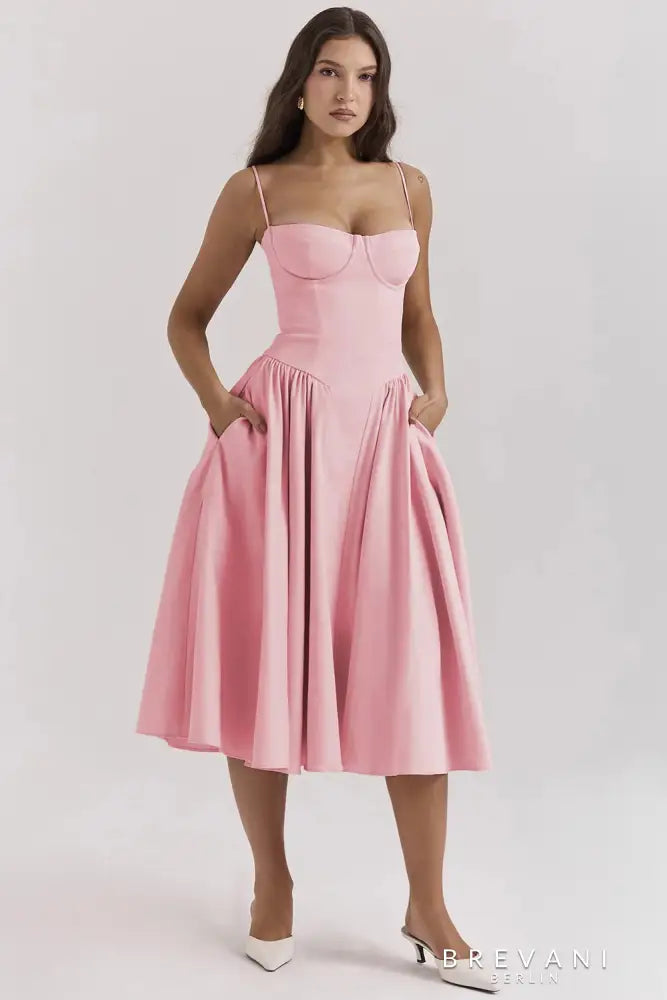 Ellie - Ärmelloses Korsett-Midi-Kleid - Attraktive Passform