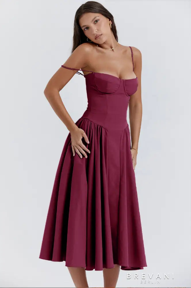 Ellie - Ärmelloses Korsett-Midi-Kleid - Attraktive Passform