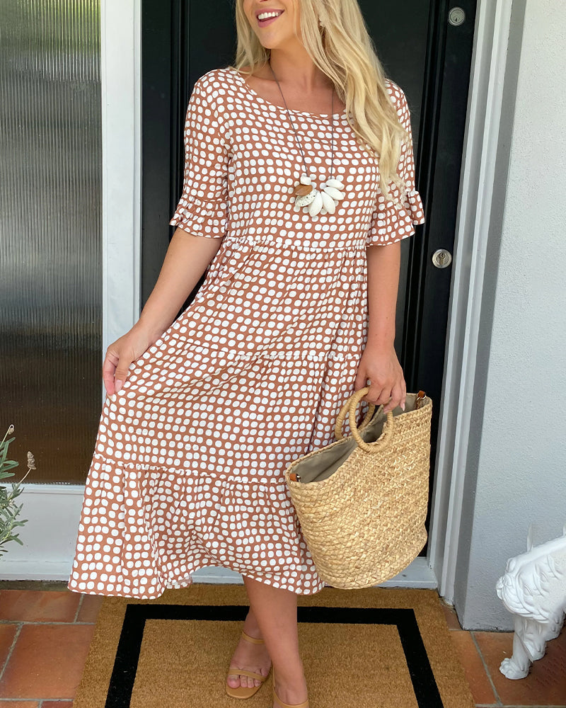 Seyfried - Midi-Kleid mit Rundhalsausschnitt und Punktemuster