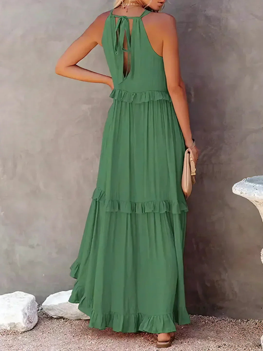Charlize - Maxikleid mit Nackenträger und Taschen