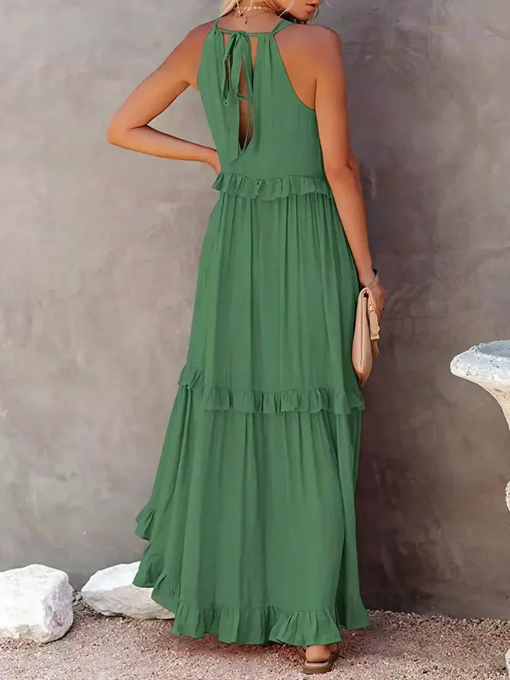Charlize - Maxikleid mit Nackenträger und Taschen
