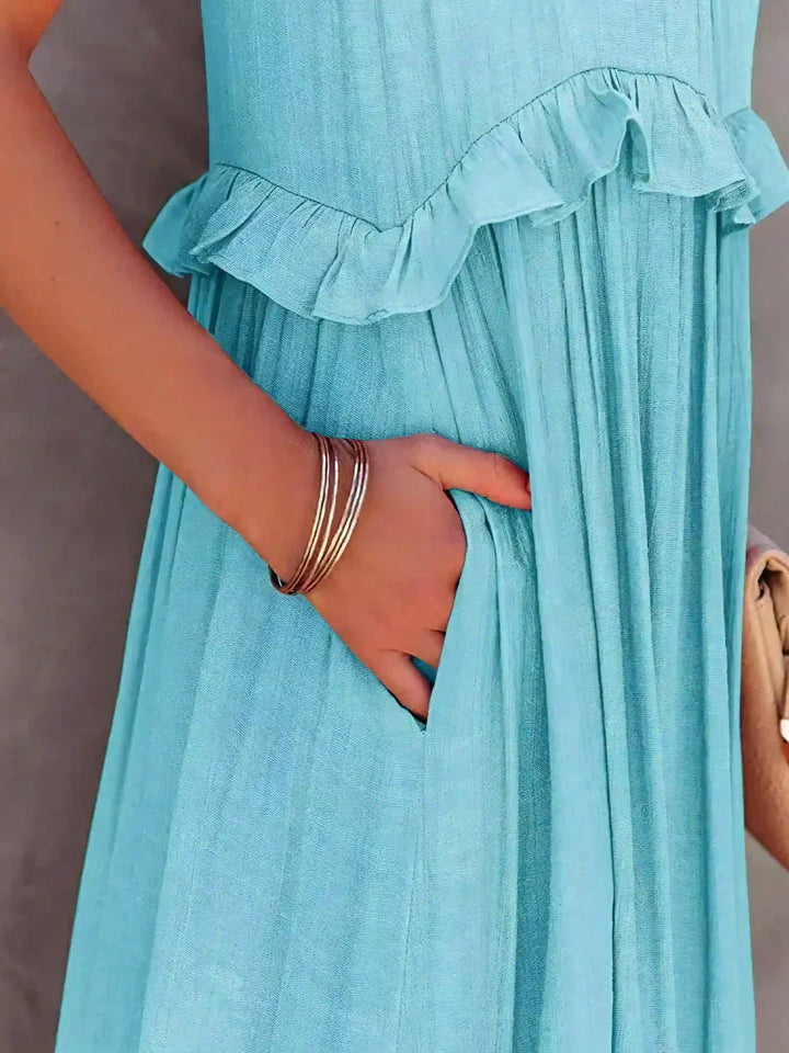 Charlize - Maxikleid mit Nackenträger und Taschen