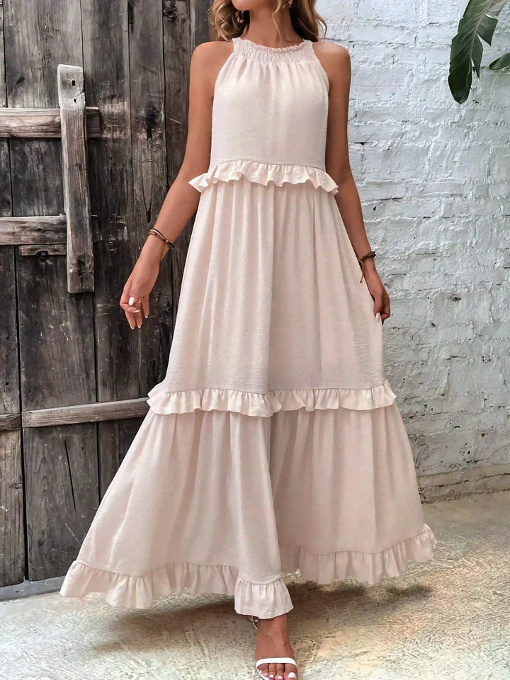 Charlize - Maxikleid mit Nackenträger und Taschen
