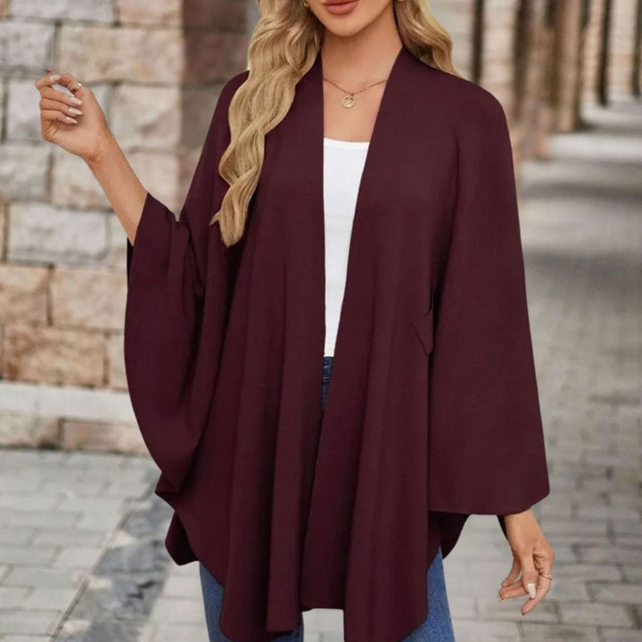Damen Cape-Oberteil mit Frontknoten fließender Silhouette