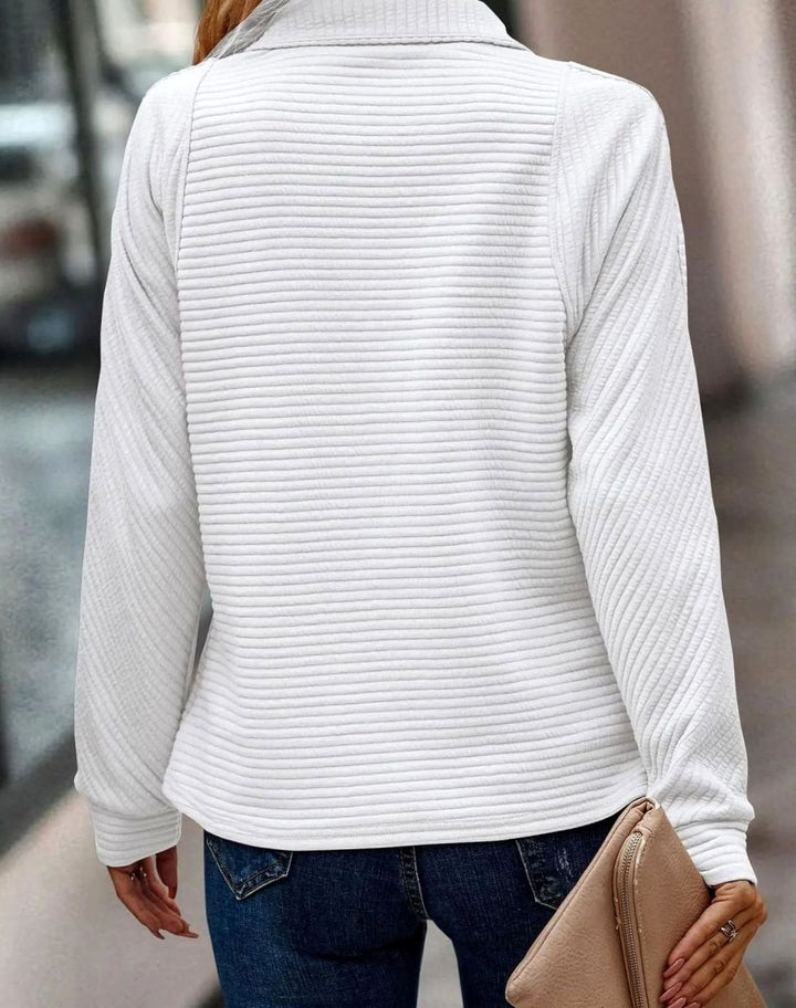 Damen Gerippter Half-Zip Pullover für den Frühling
