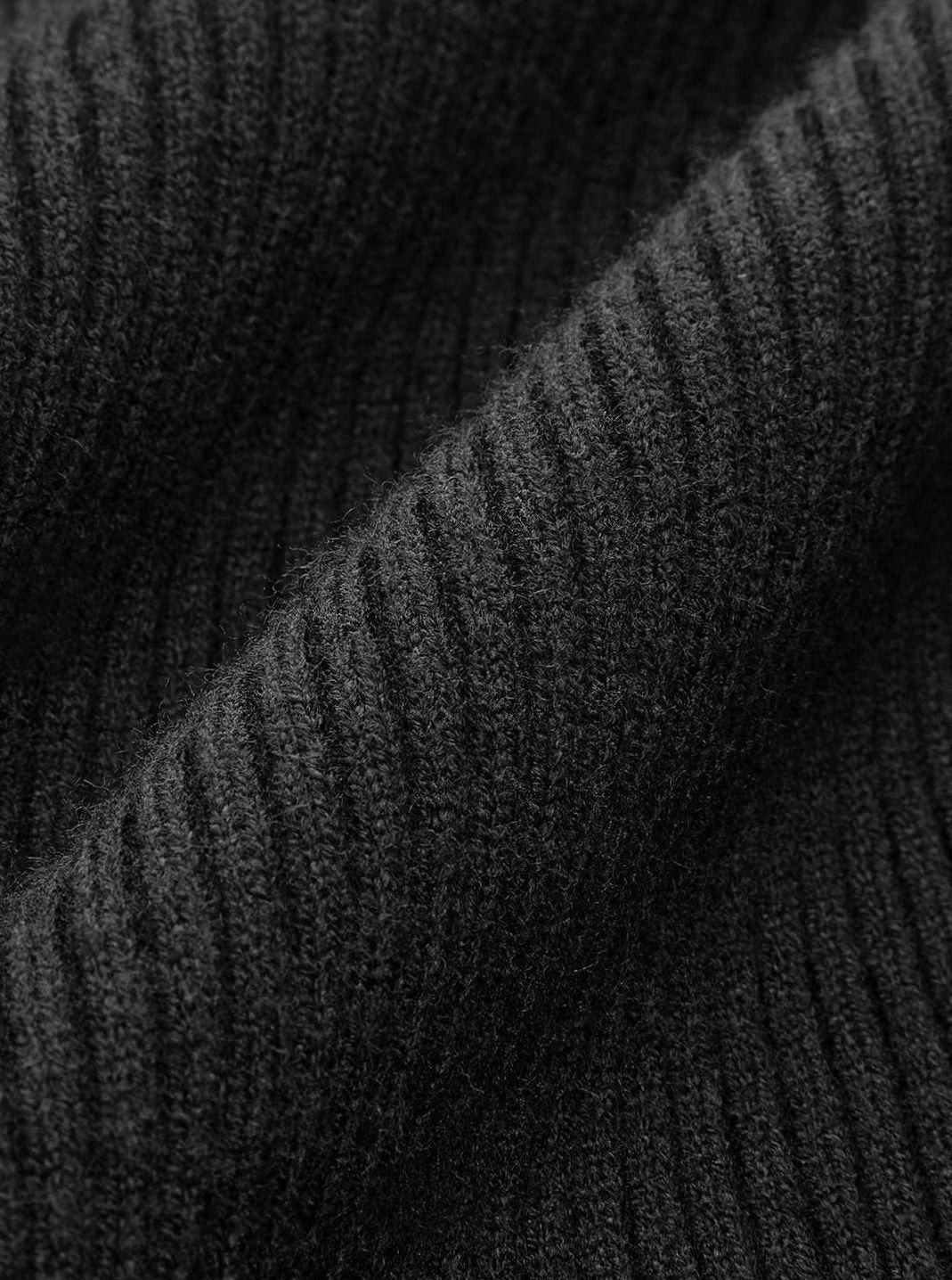 Damen Gerippter Rollkragenpullover Enganliegend Langarm