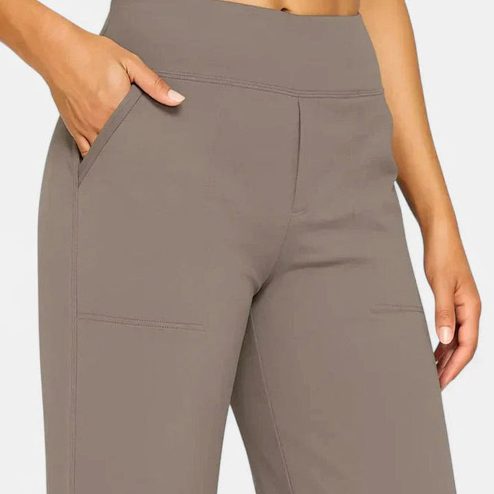 Damen Hochbund Weites Bein Lounge-Hose mit Stretchbund