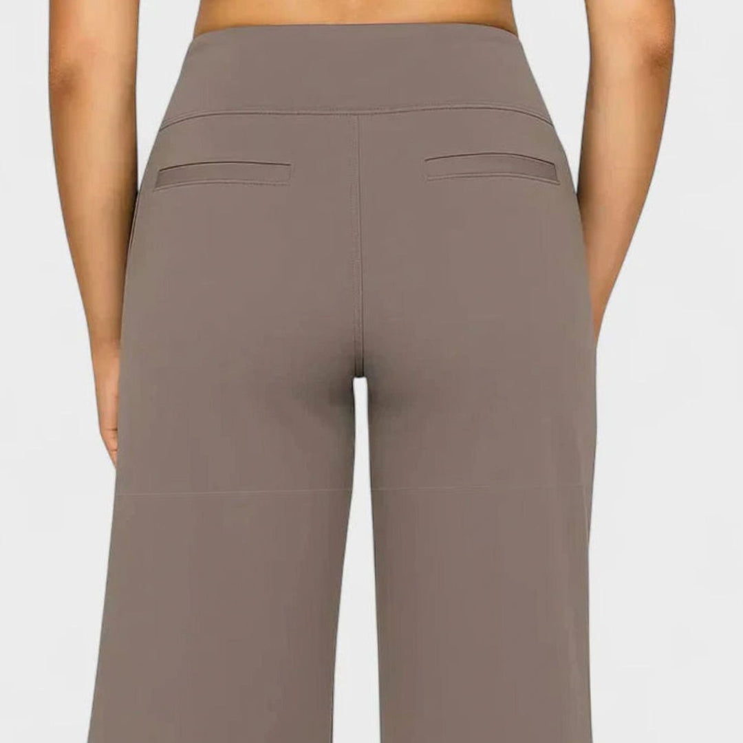 Damen Hochbund Weites Bein Lounge-Hose mit Stretchbund