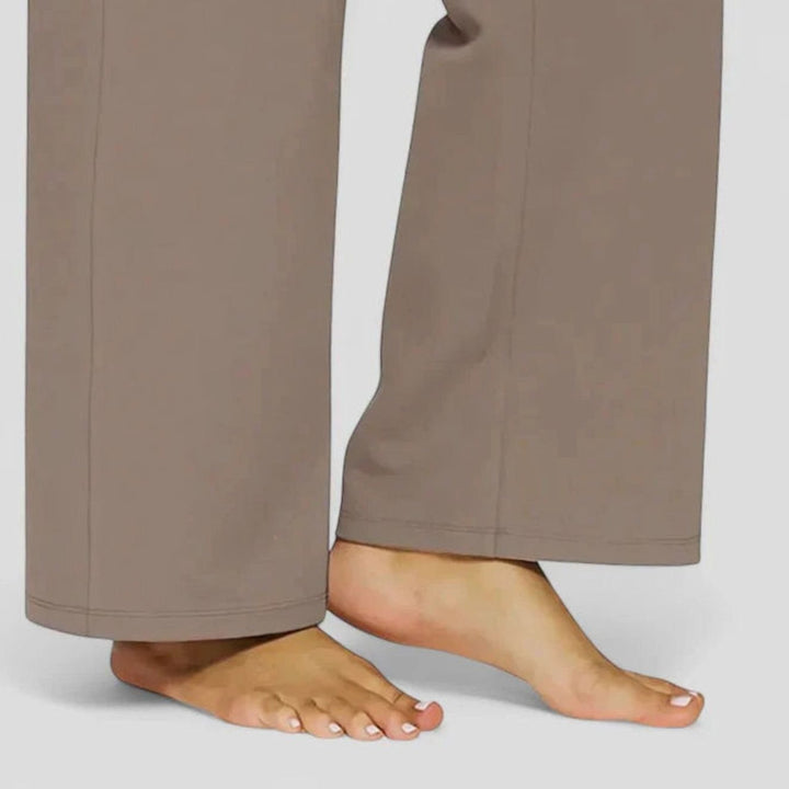 Damen Hochbund Weites Bein Lounge-Hose mit Stretchbund