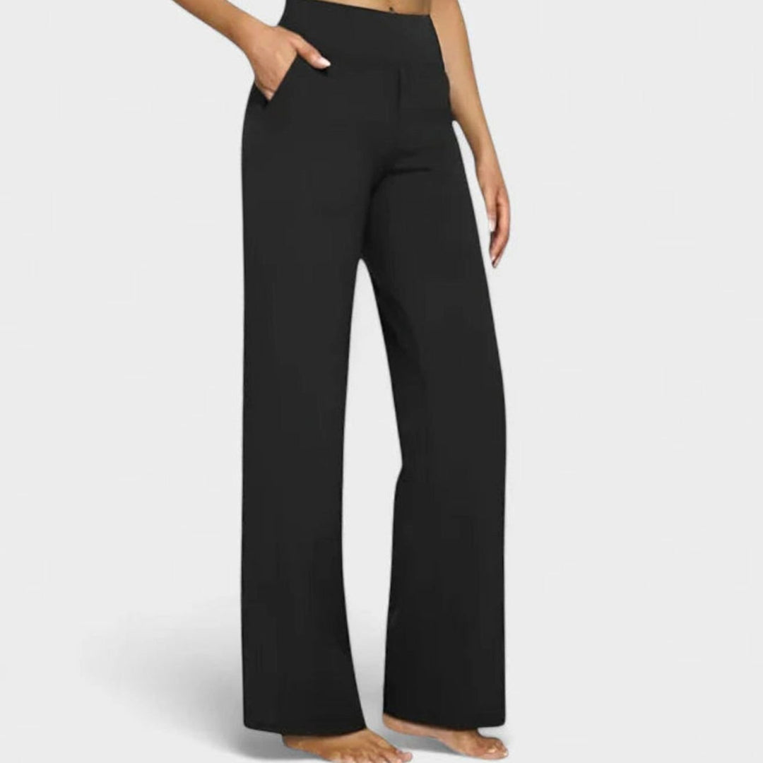 Damen Hochbund Weites Bein Lounge-Hose mit Stretchbund