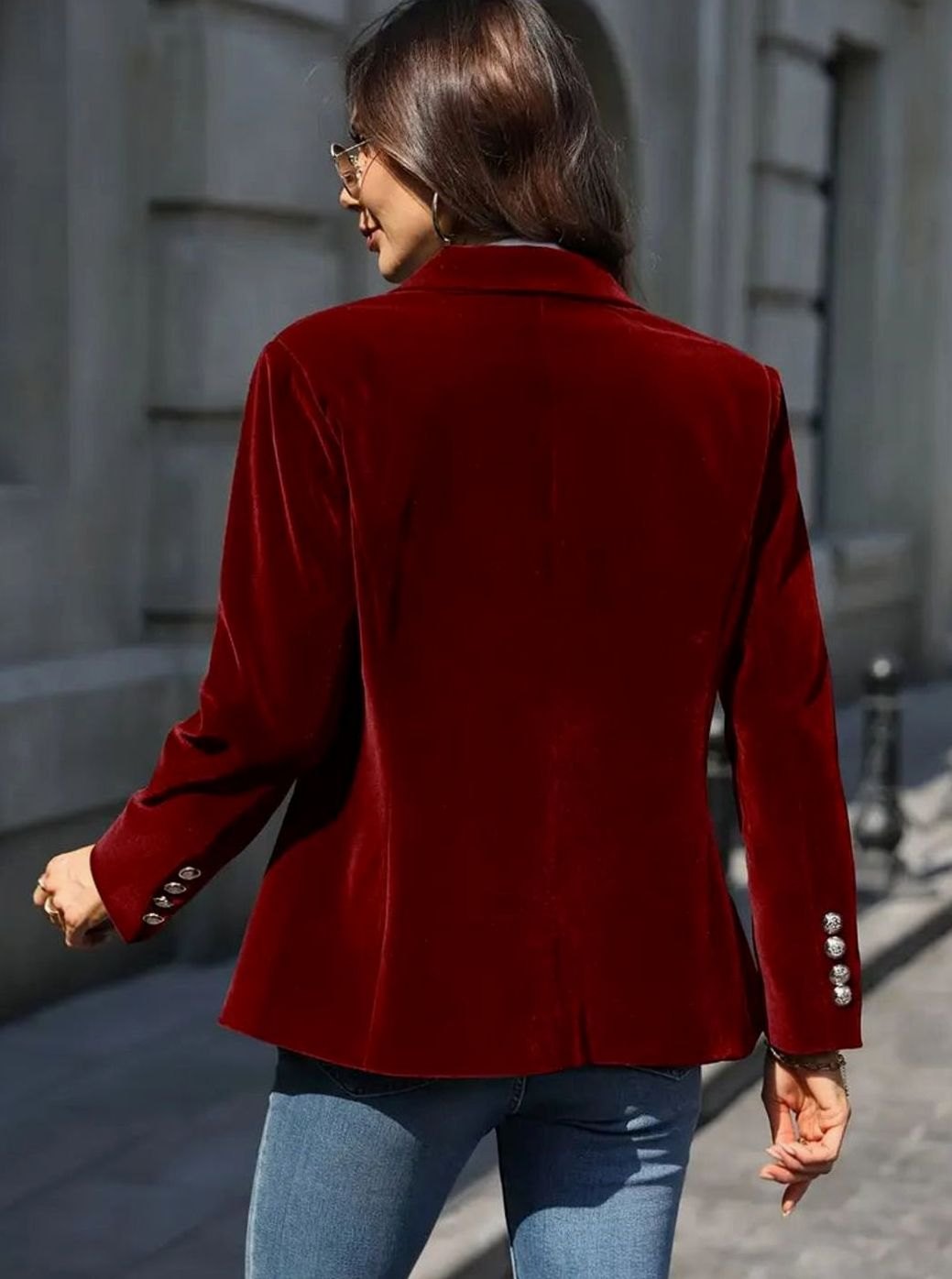 Damen Klassischer Blazer mit Ein-Knopf-Verschluss Tailliert