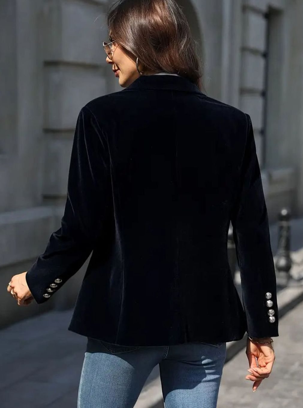 Damen Klassischer Blazer mit Ein-Knopf-Verschluss Tailliert