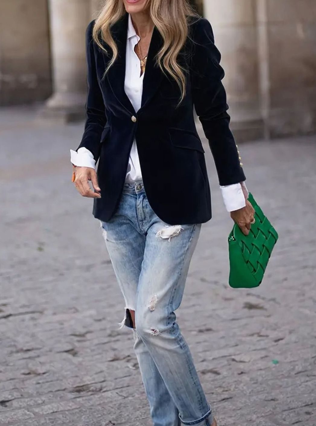 Damen Klassischer Blazer mit Ein-Knopf-Verschluss Tailliert