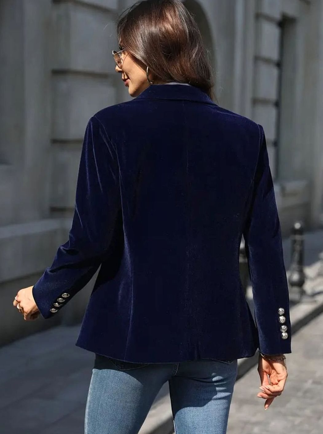 Damen Klassischer Blazer mit Ein-Knopf-Verschluss Tailliert