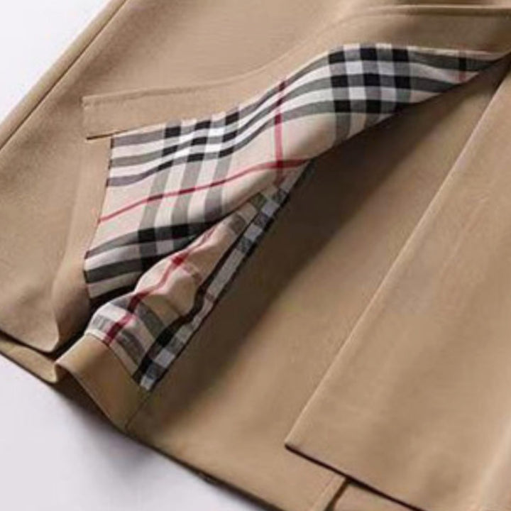 Damen Klassischer Doppelreihiger Trenchcoat mit Gürtel für den Winter