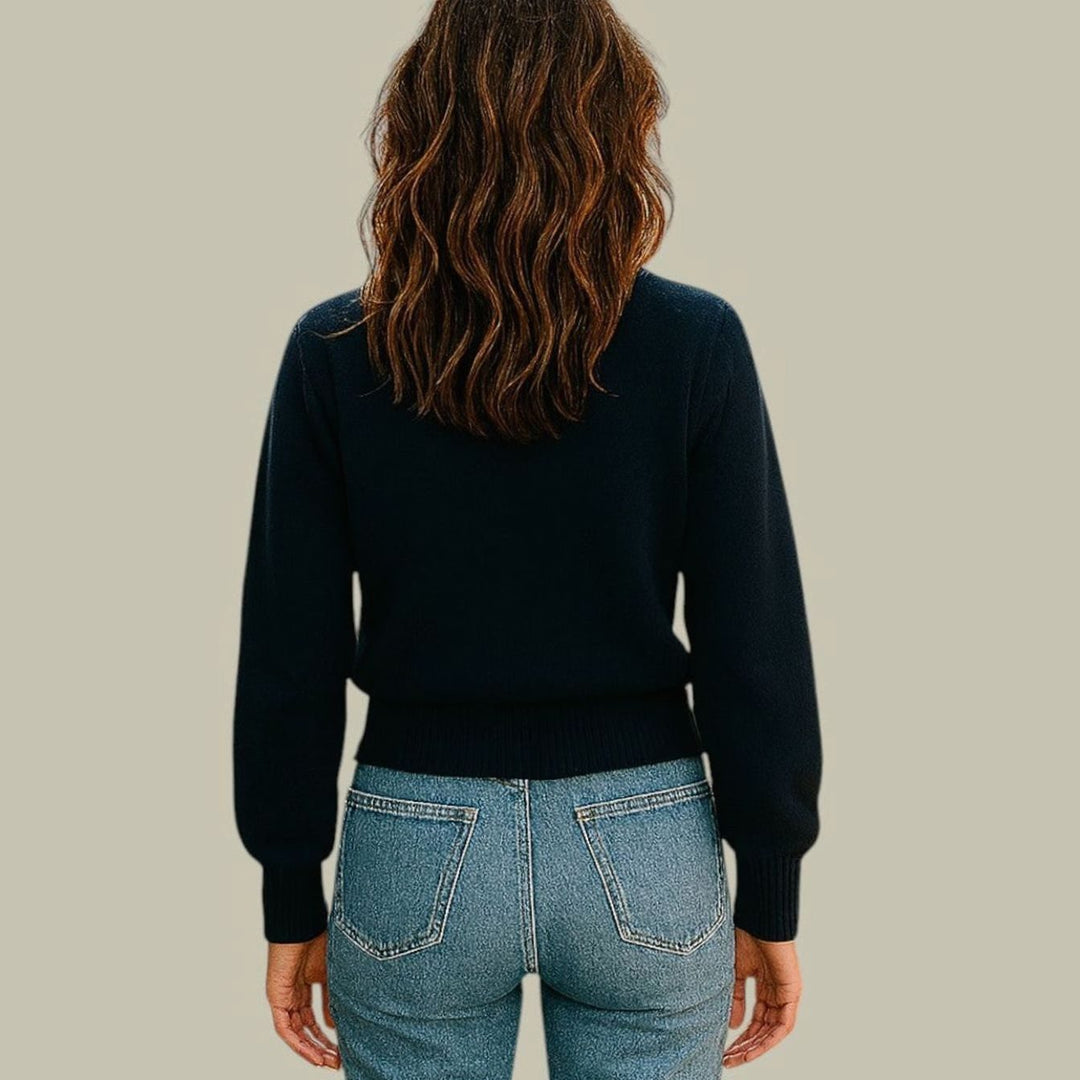 Damen Merino V-Ausschnitt Strickjacke mit Knöpfen