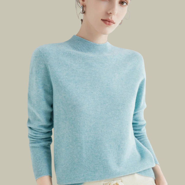 Damen Merinowolle Halbrollkragen Pullover für den Winter