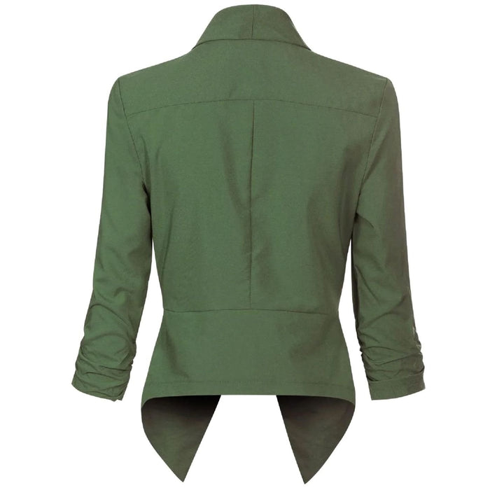 Damen Offener Blazer für Büro und Freizeit mit Raffärmel