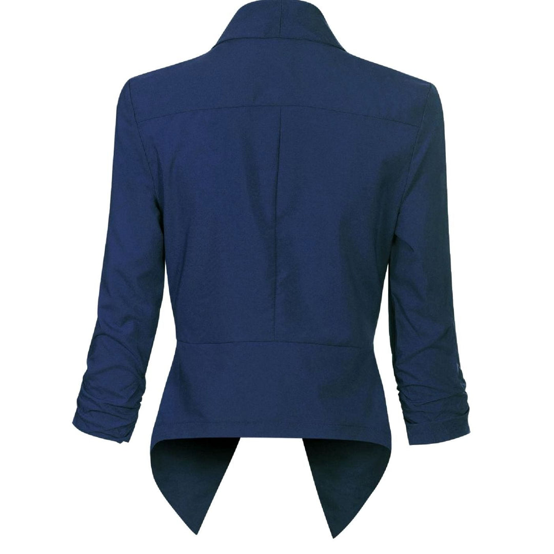 Damen Offener Blazer für Büro und Freizeit mit Raffärmel