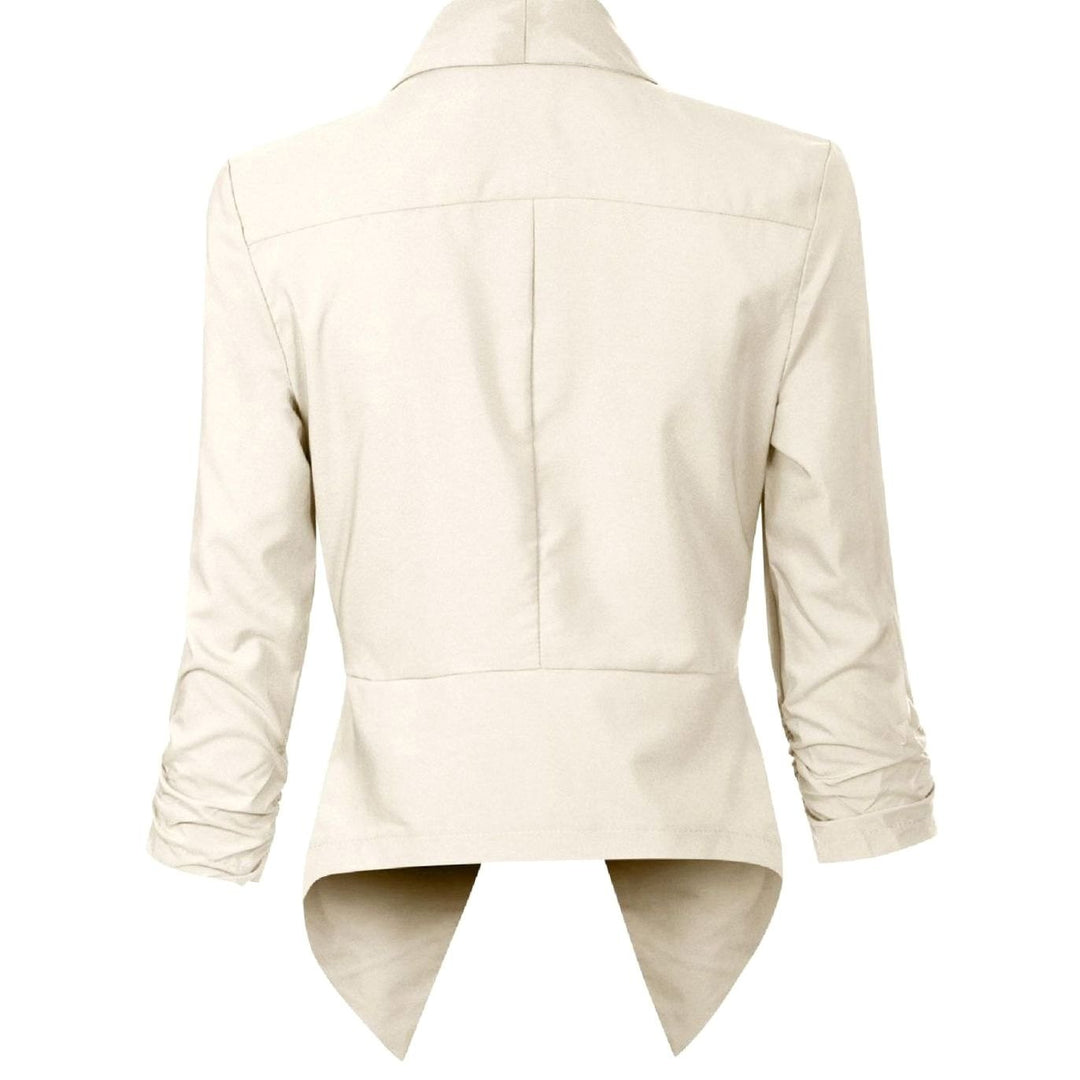 Damen Offener Blazer für Büro und Freizeit mit Raffärmel