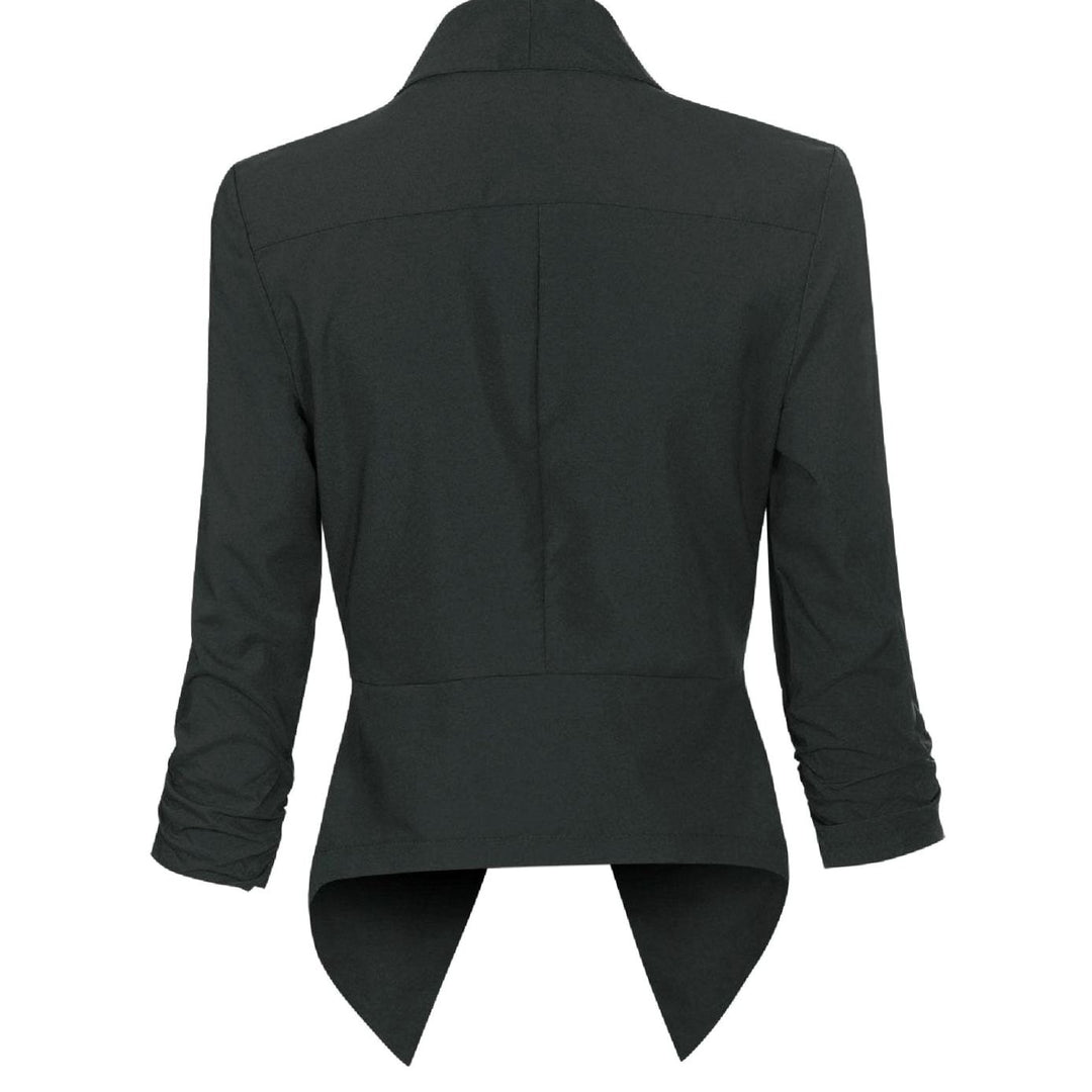 Damen Offener Blazer für Büro und Freizeit mit Raffärmel