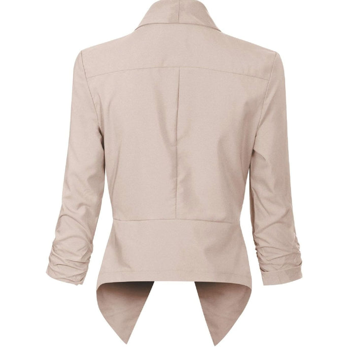 Damen Offener Blazer für Büro und Freizeit mit Raffärmel