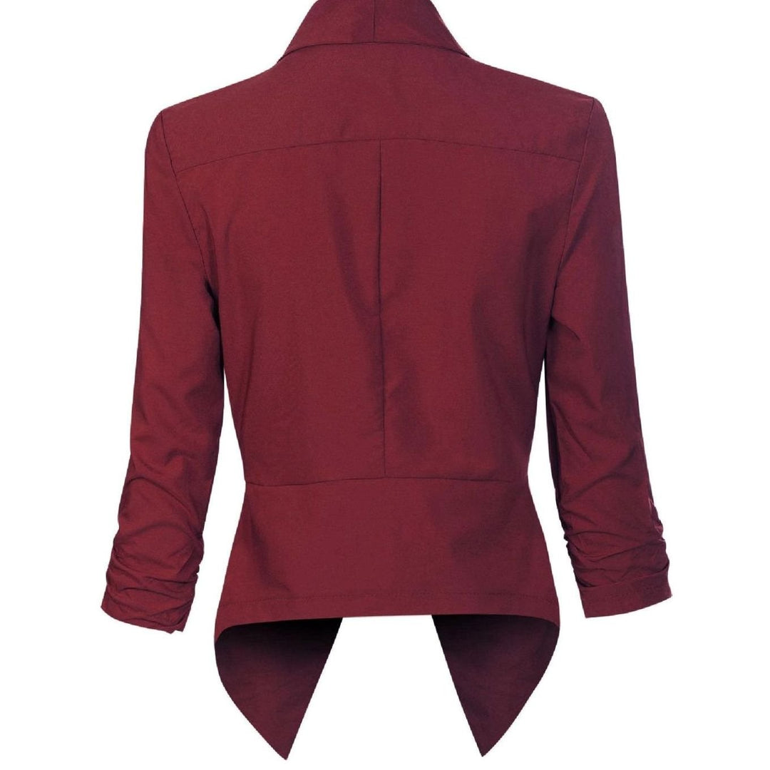 Damen Offener Blazer für Büro und Freizeit mit Raffärmel