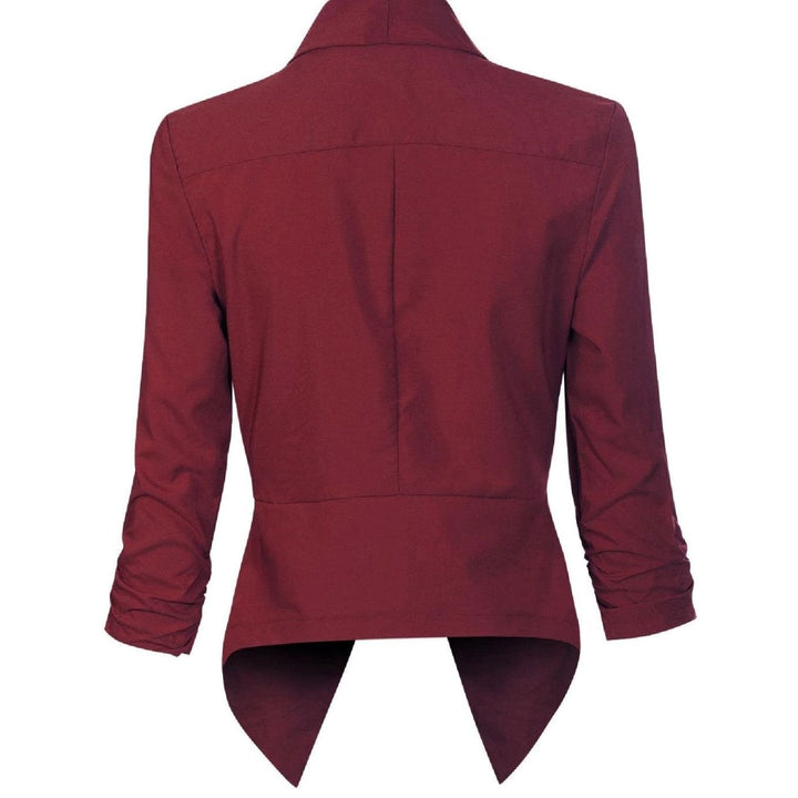 Damen Offener Blazer für Büro und Freizeit mit Raffärmel