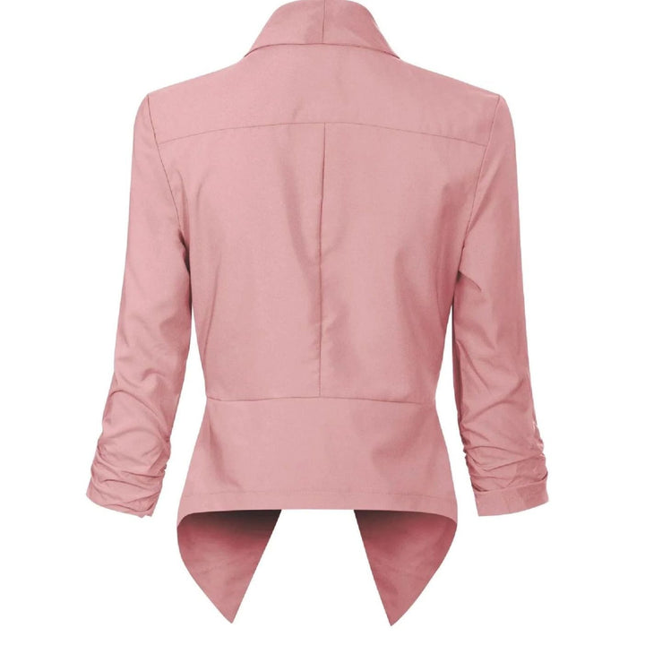 Damen Offener Blazer für Büro und Freizeit mit Raffärmel