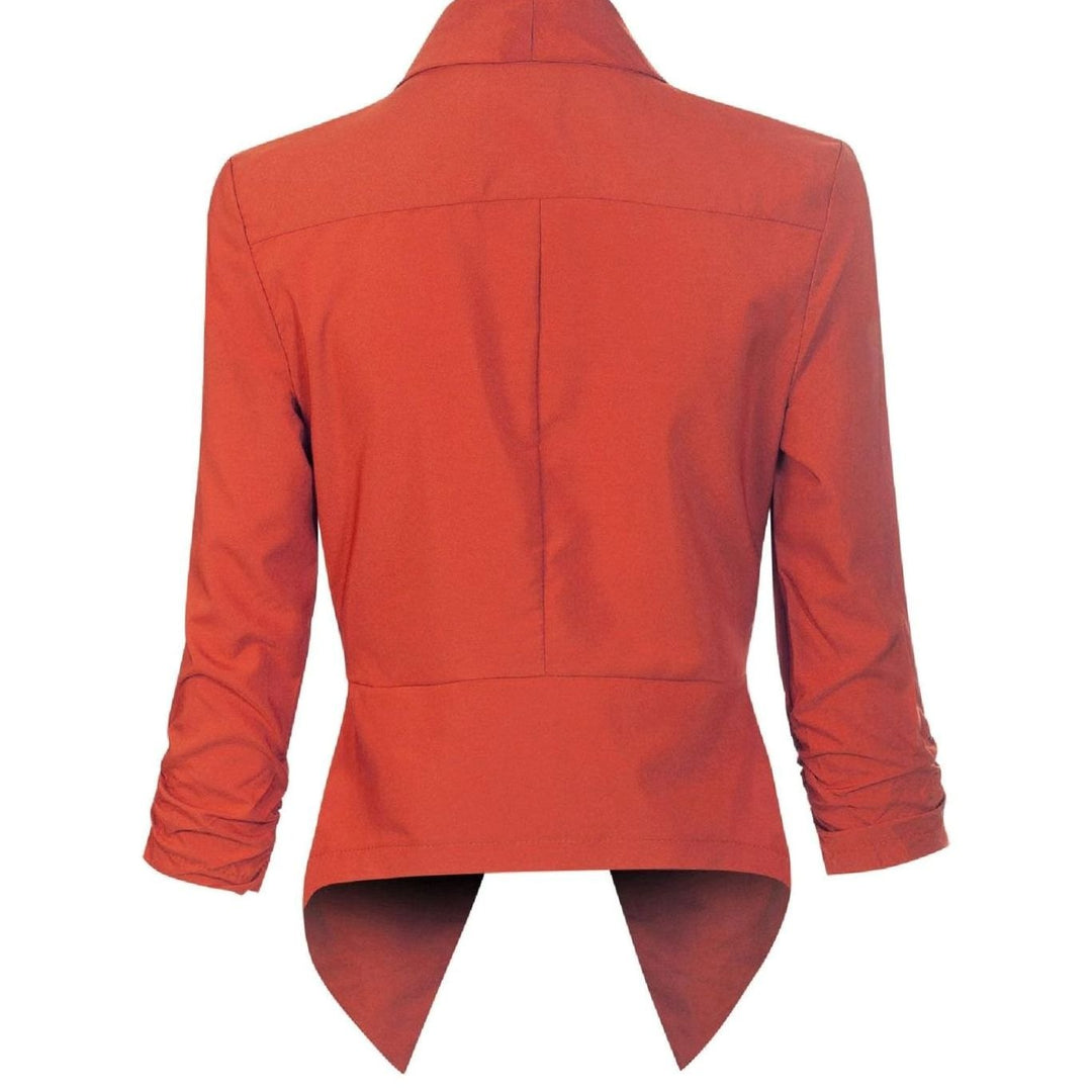 Damen Offener Blazer für Büro und Freizeit mit Raffärmel